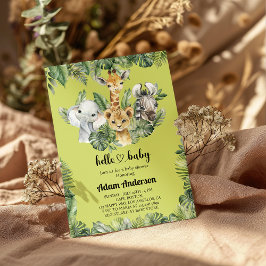 Safari Oerwoud Baby shower Uitnodiging – Leuk Dier