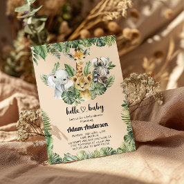 Safari Oerwoud Baby shower Uitnodiging – Leuk Dier