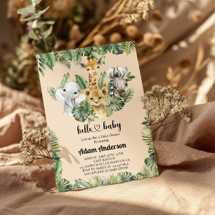 Safari Oerwoud Baby shower Uitnodiging – Leuk Dier