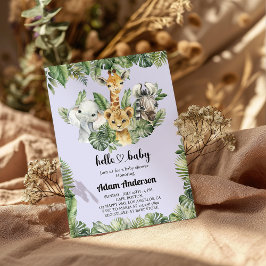 Safari Oerwoud Baby shower Uitnodiging – Leuk Dier