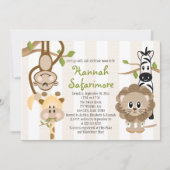 Safari Oerwoud Baby Shower-uitnodigingen Kaart (Voorkant)