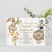 Safari Oerwoud Baby Shower-uitnodigingen Kaart (Staand voorkant)