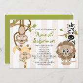 Safari Oerwoud Baby Shower-uitnodigingen Kaart (Voorkant / Achterkant)