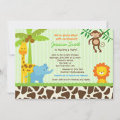 Safari Oerwoud Baby Shower-uitnodigingen Kaart (Voorkant)