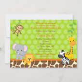 Safari Oerwoud Baby Shower-uitnodigingen Unisex Kaart (Voorkant)