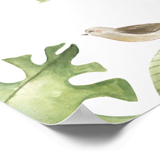 Safari Oerwoud Baby shower Welkomstteken Poster (Hoek)