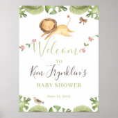 Safari Oerwoud Baby shower Welkomstteken Poster (Voorkant)