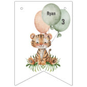 Safari Oerwoud Baby Tiger Balloons Verjaardag Vlaggetjes (Eerste vlag)