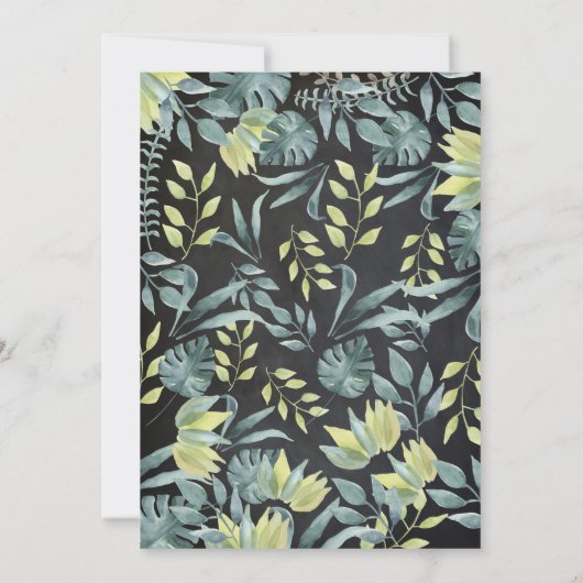 Safari Oerwoud Birthday Invitation, Chalkboard Kaart (Achterkant)