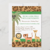 Safari Oerwoud Birthday Party Invitation Kaart (Voorkant)