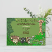 Safari Oerwoud Birthday Uitnodiging (Staand voorkant)