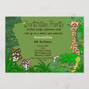 Safari Oerwoud Birthday Uitnodiging
