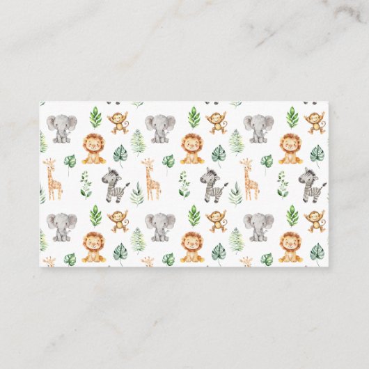 Safari Oerwoud Boho Baby shower Luier Raffle Kaart (Achterkant)