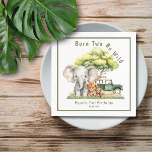 Safari Oerwoud Born Two Be Wild Animals Verjaardag Servet