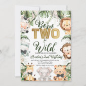 Safari Oerwoud Born Two Be Wild Verjaardagsfeestje Kaart (Voorkant)