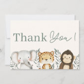 Safari Oerwoud Boy Baby shower bedankkaart Kaart (Voorkant)