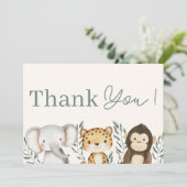 Safari Oerwoud Boy Baby shower bedankkaart Kaart (Staand voorkant)