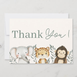 Safari Oerwoud Boy Baby shower bedankkaart Kaart