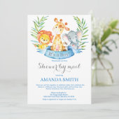 Safari Oerwoud Boy Baby shower door Mail Kaart (Staand voorkant)