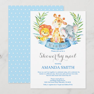 Safari Oerwoud Boy Baby shower door Mail Kaart