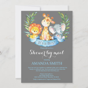 Safari Oerwoud Boy Baby shower door Mail Kaart