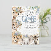 Safari Oerwoud Boy Baby shower Kaart (Staand voorkant)