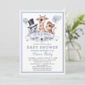 Safari Oerwoud Boy Baby shower Kaart (Staand voorkant)