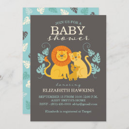 Safari oerwoud Boy Baby shower uitnodiging