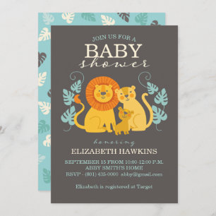 Safari oerwoud Boy Baby shower uitnodiging