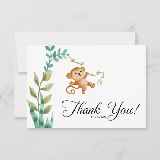 Safari Oerwoud Boys Baby shower Bedankkaart (Voorkant)