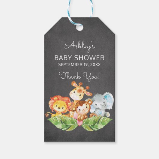 Safari Oerwoud Boys Baby shower Favor Gift Label Cadeaulabel (Voorkant)