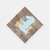 Safari Oerwoud Boys Eerste Verjaardags Papier Serv Servet (Hoek)