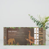 Safari Oerwoud Brown Animals Vrijgezellenfeest Tic Kaart (Staand voorkant)