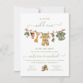 Safari Oerwoud Camping Baby shower Clothesline Kaart (Voorkant)