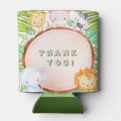 Safari Oerwoud Cartoon Animal Baby shower Hartelij Blikjeskoeler (Achterkant)