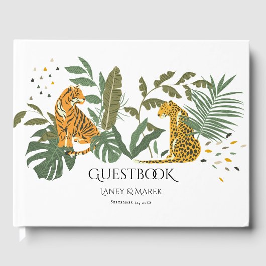 Safari Oerwoud Cats Wedding Guestbook Gastenboek (Voorkant)