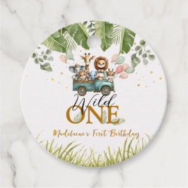 Safari Oerwoud Dank u Wild Een 1e Verjaardag Bedankjes Labels