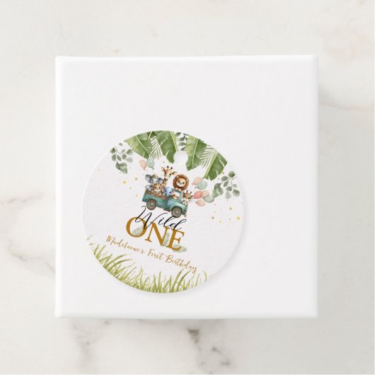 Safari Oerwoud Dank u Wild Een 1e Verjaardag Bedankjes Labels (In situ)