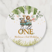 Safari Oerwoud Dank u Wild Een 1e Verjaardag Bedankjes Labels (Voorkant)