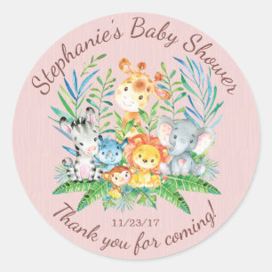 Safari Oerwoud Dieren Baby shower Favor Sticker