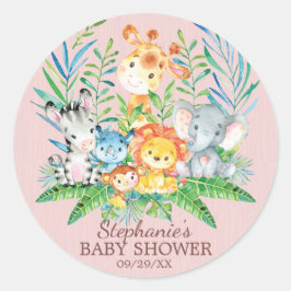 Safari Oerwoud Dieren Baby shower Favor Sticker