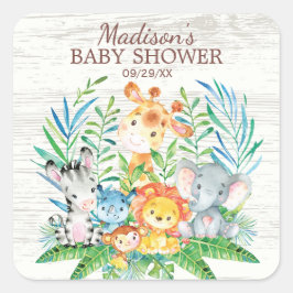 Safari Oerwoud Dieren Baby shower Favor Sticker