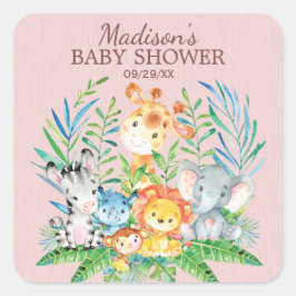 Safari Oerwoud Dieren Baby shower Favor Sticker