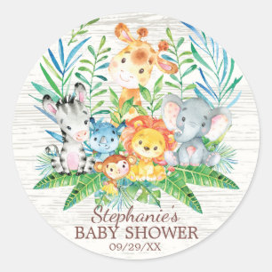 Safari Oerwoud Dieren Baby shower Favor Sticker