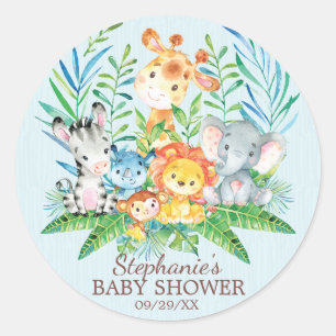 Safari Oerwoud Dieren Baby shower Favor Sticker