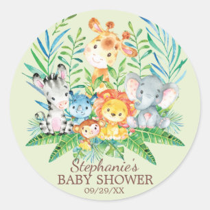Safari Oerwoud Dieren Baby shower Favor Sticker