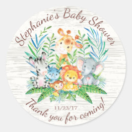 Safari Oerwoud Dieren Baby shower Favor Sticker