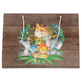 safari Oerwoud Dieren Baby shower Gift Bag Large Cadeautasje (Voorkant)