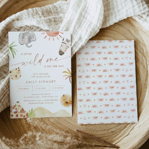 SAFARI Oerwoud Dieren Baby shower Kaart