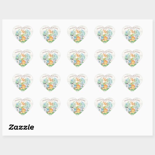 Safari Oerwoud Dieren Baby shower Sticker (Vel)